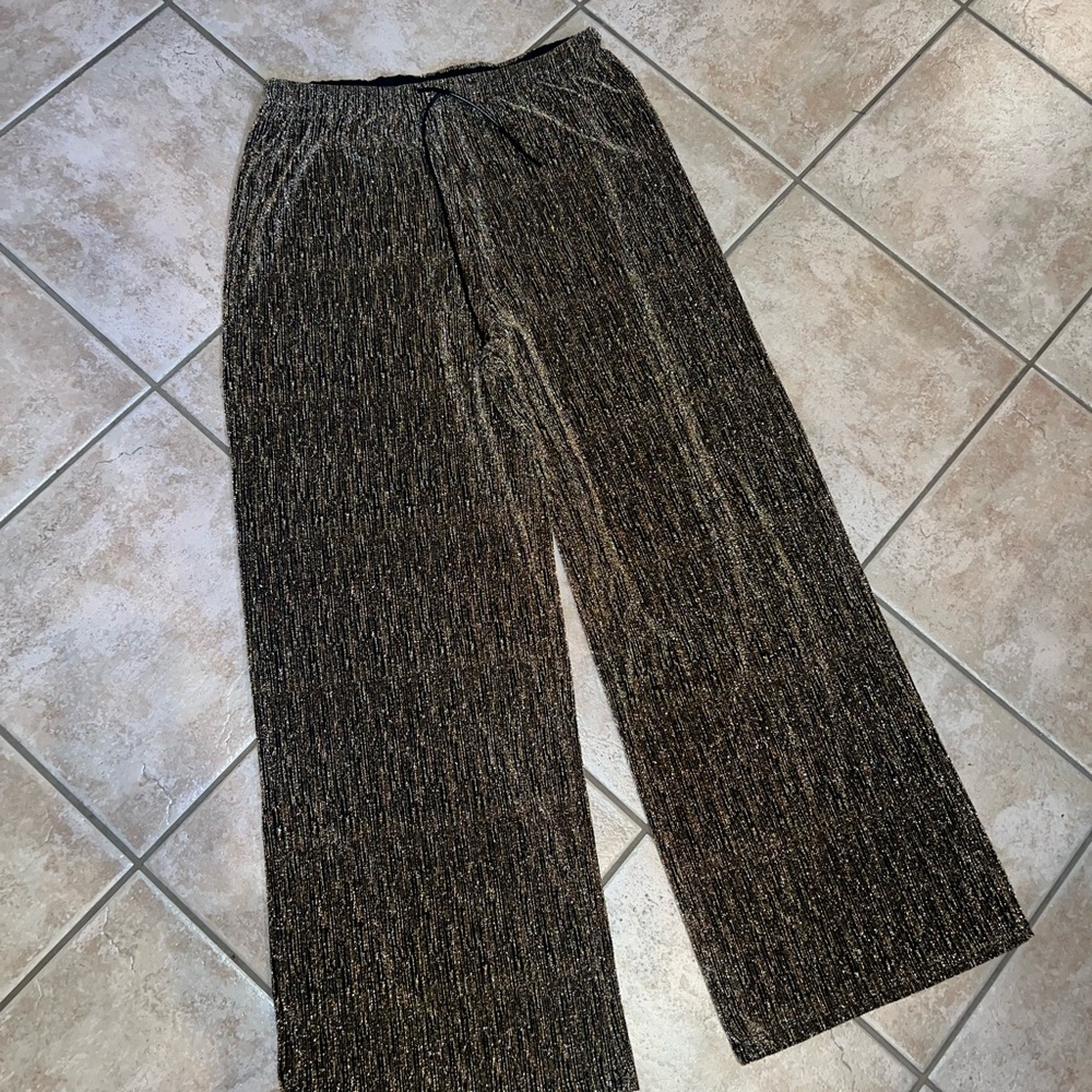 Dressed in Lala Struck Gold Metal Pull-On Pants